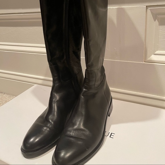 Saks Fifth Avenue black/brown boots - Picture 4 of 9